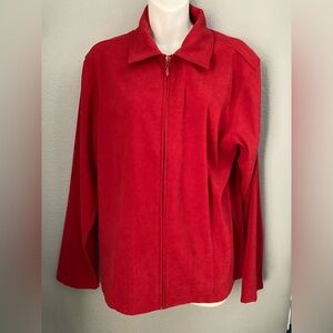 Jane Ashley - Womens Red Zip Up Jacket Size Large